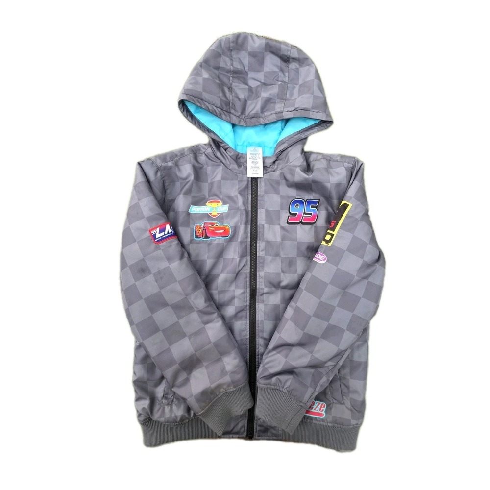 Disney Pixar Cars Lightning McQueen Boys Coat Puffer Jacket Size 13 Pit Crew